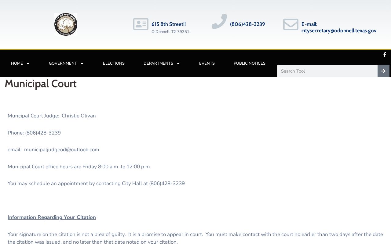 O'Donnell, Lynn County municipal court citation and warrant instructions