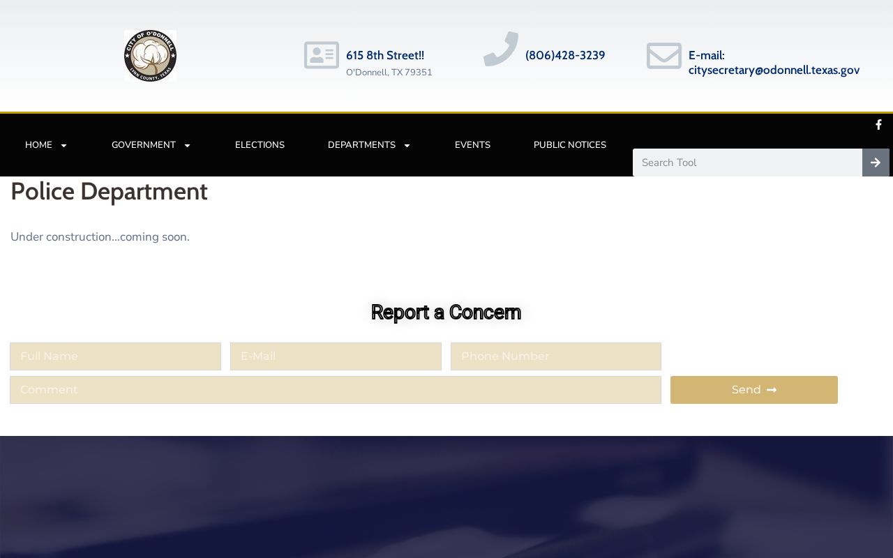 O'Donnell warrant search, official police page with no public portal shown