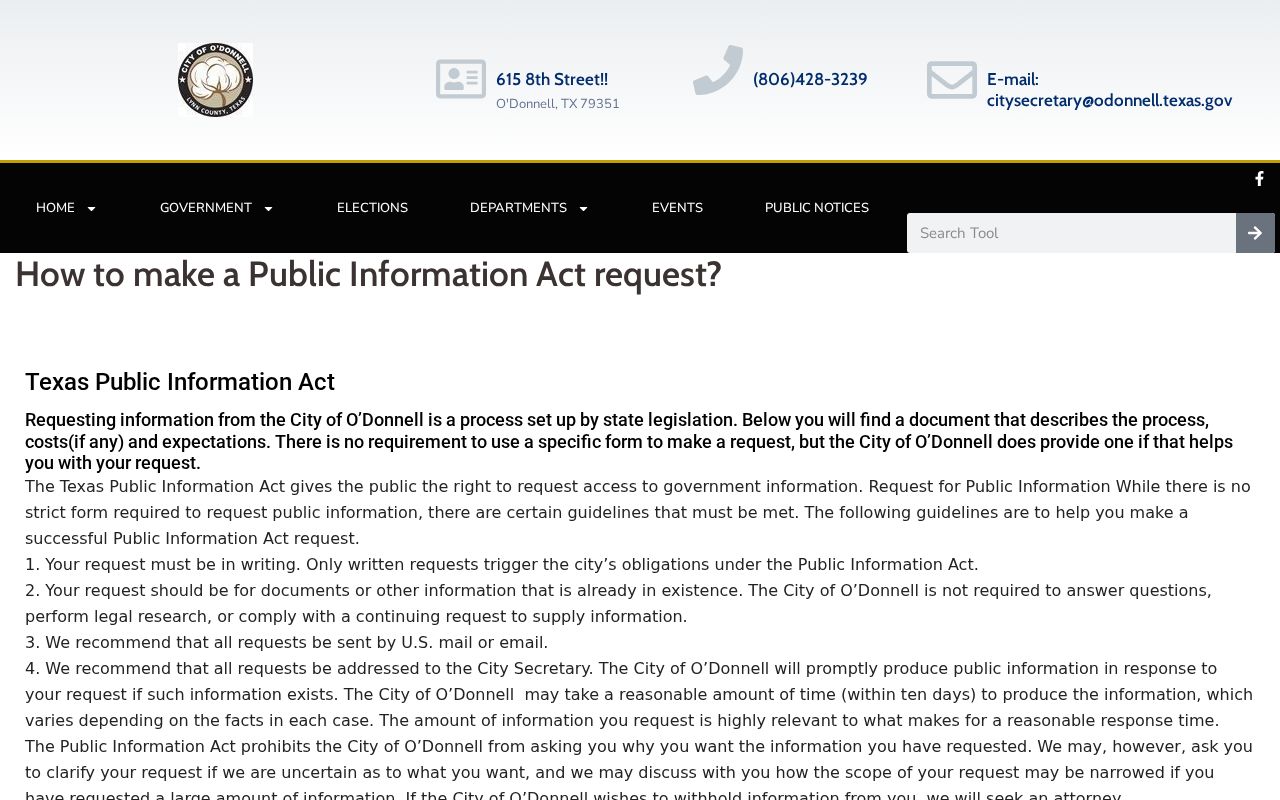 O'Donnell warrant records, city public information request instructions
