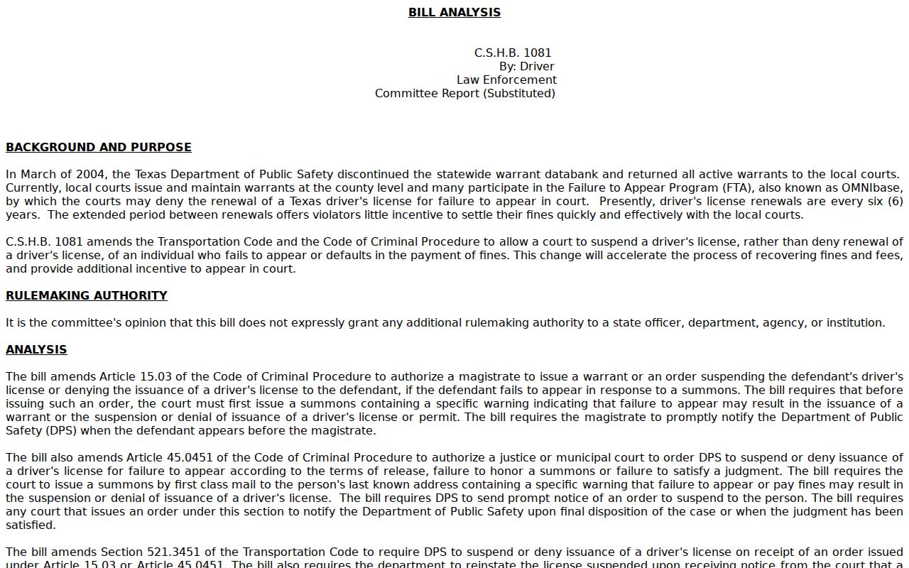 Lynn County active warrant records, Texas former warrant databank context