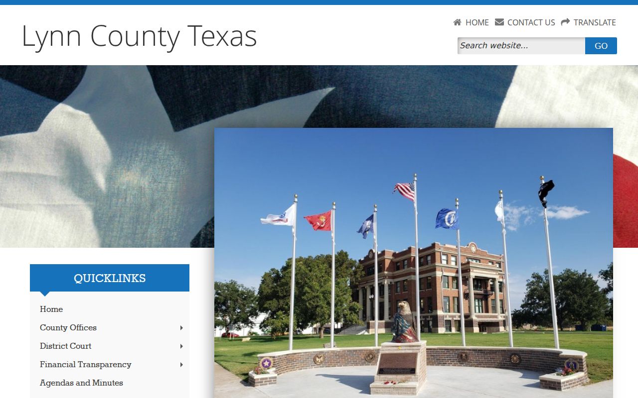 Lynn County warrant records, county courthouse contact page